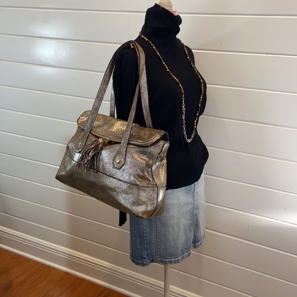 Antonio Melani silver snakeskin metallic satchel - Picture 9 of 12